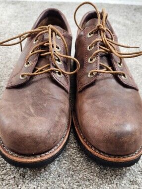 L.L.Bean Shoes Mens 10 Medium Bucksport Leather Casual Oxford Brown Vibram Soles